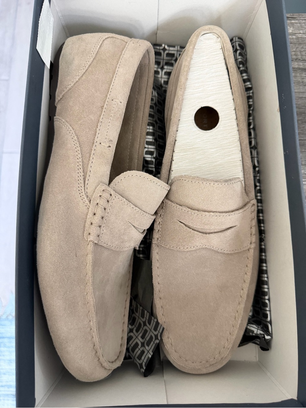 Rockport Beige Suede Penny Loafers by Adidas-New-